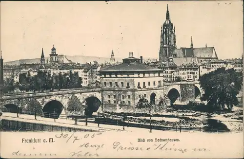 Sachsenhausen-Frankfurt am Main Alte Brücke   Stadtteil Sachsenhausen 1905