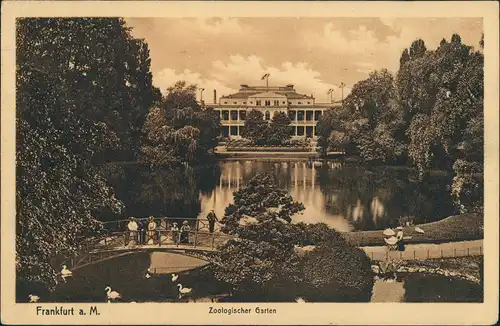 Frankfurt am Main Zoologischer Garten Zoo Tiergarten Teich Anlage 1917