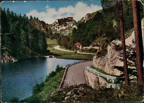 Ansichtskarte Pottenstein Blick vom Weihersbachtal auf Burg Pottenstein 1967