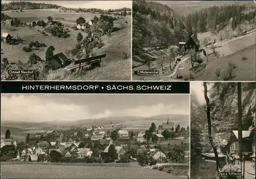 Hinterhermsdorf-Sebnitz DDR Mehrbild-AK mit Neudorf, Malerwinkel uvm. 1970