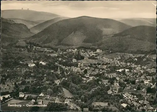 Ansichtskarte Ilsenburg (Harz) Panorama-Ansicht Fernblick DDR Postkarte 1957