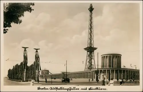 Ansichtskarte Charlottenburg-Berlin Funkturm - Propagandaschmuck 1937