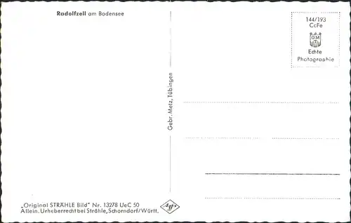 Ansichtskarte Radolfzell am Bodensee Luftbild 1963