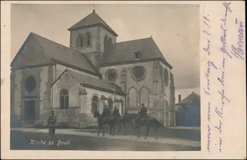 CPA Boult WK1 Soldsten Pferde Kirche WK1 1915