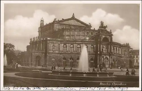 Ansichtskarte Innere Altstadt-Dresden Semperoper 1932