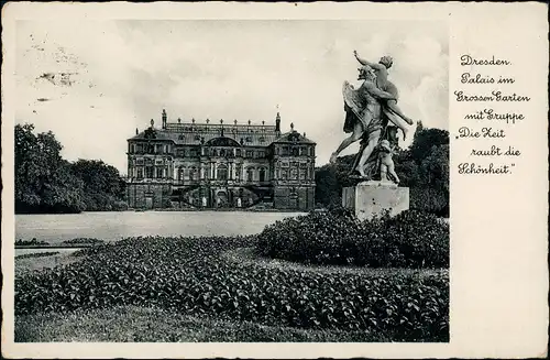 Dresden Großer Garten Palais Statue Zeit raubt Schönheit 1941