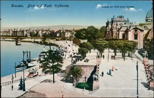 Ansichtskarte Dresden Blick nach Johannstadt gel Feldpost 1916
