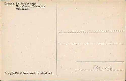 Ansichtskarte Weißer Hirsch-Dresden Dr. Lahmann´s Sanatorium - Hof 1932