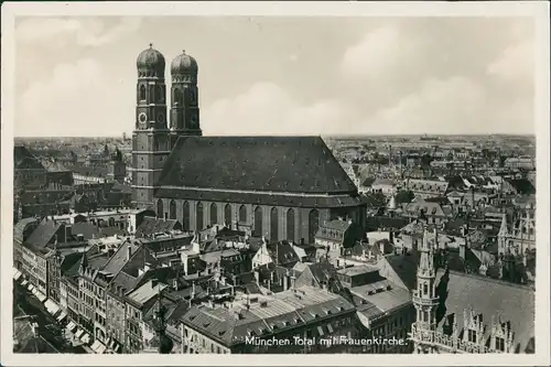 Ansichtskarte München Frauenkirche - Stadt - Straßen 1932  Stempel 31.08.1932