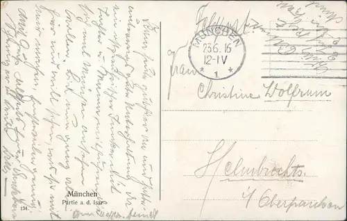 Ansichtskarte München Künstlerkarte - Stadtpartie 1916