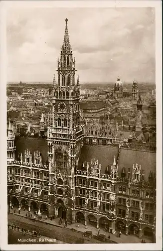 Ansichtskarte München Rathaus - Blick über die Dächer 1937