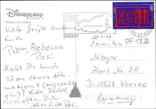 CPA Paris Disneyland - Feuerwerk 1998