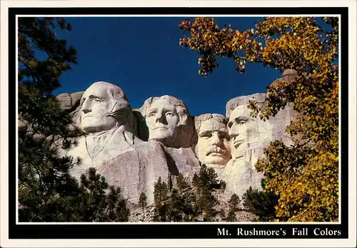 Postcard Keystone (South Dakota) Mount Rushmore National Memorial 1986