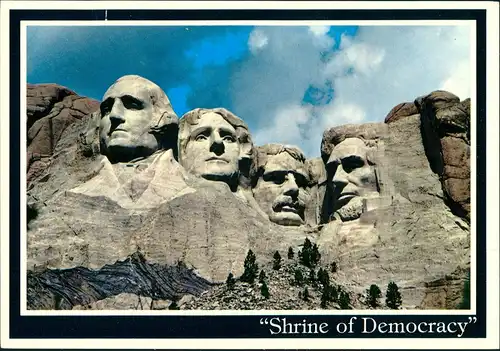 Postcard Keystone (South Dakota) Mount Rushmore National Memorial 1986