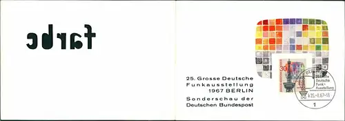 Briefmarke/Stamp Berlin Sondermarke Stempel Funkausstellung Deutsche Post 1967