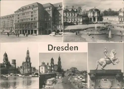 Ansichtskarte Innere Altstadt-Dresden Altmarkt, Schloß, Goldener Reiter 1966