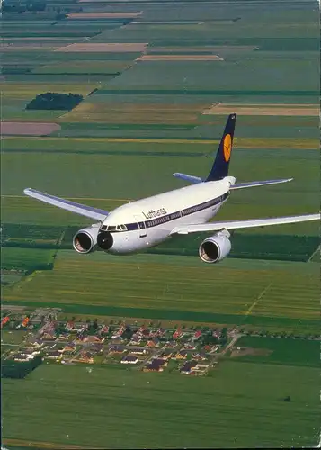 Ansichtskarte  Lufthansa Flugwesen - Flugzeuge über den Feldern 1988