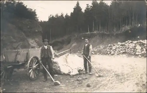 Ansichtskarte Zwillikon Männer Steinbruch Straßenbau b. Affoltern 1912