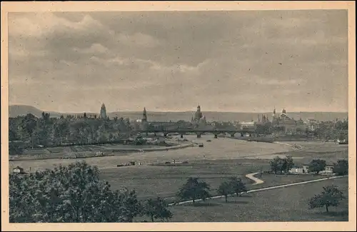 Ansichtskarte Innere Altstadt-Dresden vom Waldschlößchen gesehen 1928