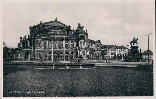 Ansichtskarte Innere Altstadt-Dresden Semperoper 1935