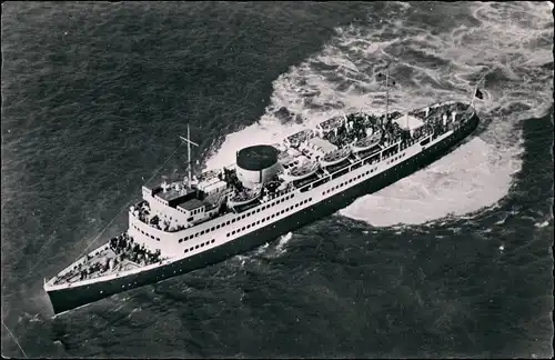 Postkaart Ostende Oostende Luftbild Dampfer 1953