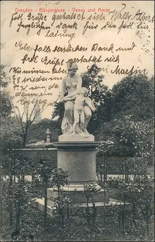 Ansichtskarte Dresden Bürgerwiese: Venus und Amor 1916