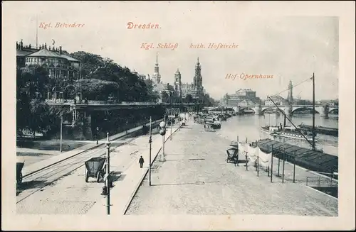 Ansichtskarte Dresden Belvedere, Straße 1916