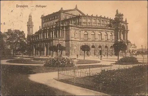 Ansichtskarte Innere Altstadt-Dresden Semperoper, Fernheizkraftwerk 1923