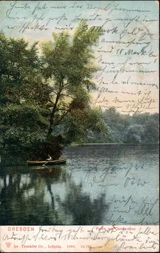 Seevorstadt-Ost/Großer Garten-Dresden Carolasee im Großen Garten Ruderer 1906