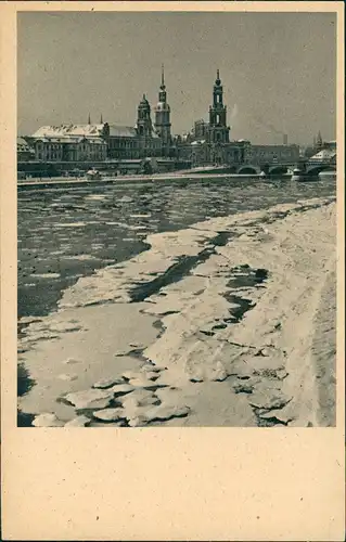 Ansichtskarte Dresden Stadt im Winter 1928