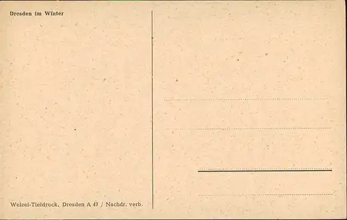 Ansichtskarte Dresden Stadt im Winter 1928
