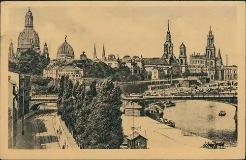Ansichtskarte Dresden Totale 1924
