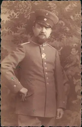 Militär/Propaganda 1.WK (Erster Weltkrieg) Soldat Atelierfoto Sarrgemünd 1913
