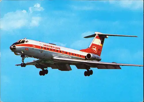 Interflug - Turbinenluftstrahlverkehrsflungzeug TU 134 - 72 Sitzplätze 1981/1980