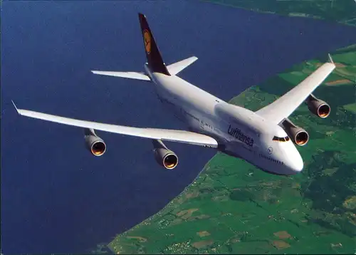 Ansichtskarte  Lufthansa Boeing 747-400 Flugwesen - Flugzeuge im Flug 1989