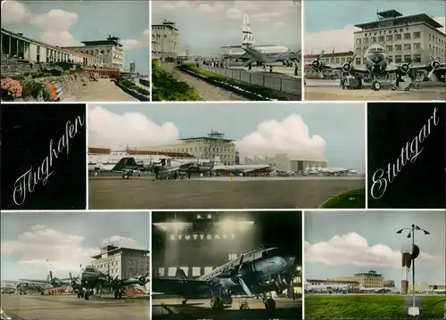 Ansichtskarte Stuttgart Flughafen MB Propeller Flugzeuge 1965