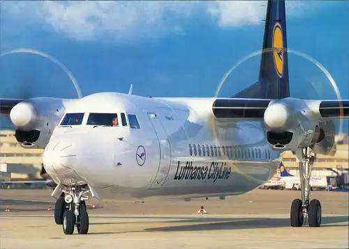 Ansichtskarte  Fokker 50 Deutsche Lufthansa Flugzeug 1988