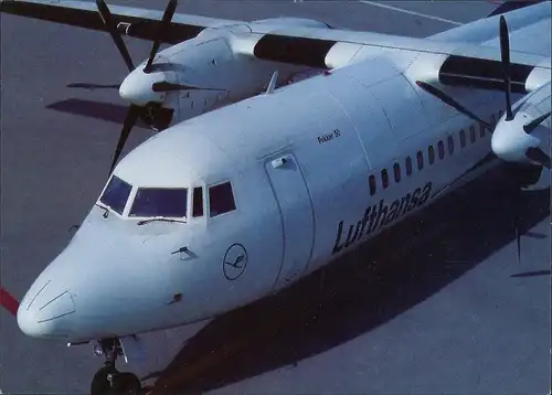 Ansichtskarte  Lufthansa Fokker 50 Flugwesen - Flugzeuge 1988