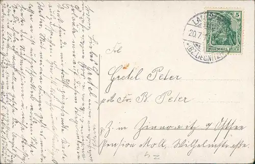 Postcard Langenöls Olszyna Uhuhütte 1911