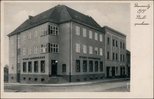 Postcard Bauerwitz Baborów Straßenpartie Stadtsparkasse Oberschlesien 1932