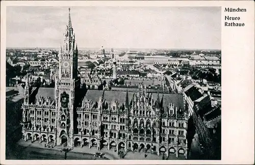 Ansichtskarte München Rathaus Blick über die Dächer 1937