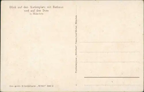 Ansichtskarte München Marienplatz - Künstlerkarte 1914