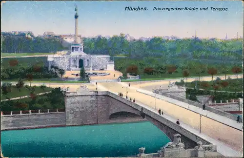 Ansichtskarte München Prinzregentenbrücke 1918
