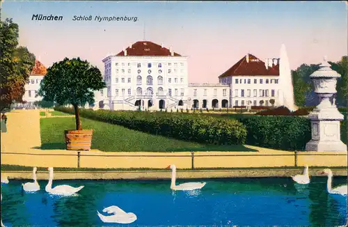 Ansichtskarte München Schloss Nymphenburg - Parkanlage 1916