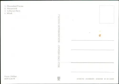 Wieck am Darß  Ostseebad Prerow,  Weststrand, Luftkurort Born,  Wieck 1980/1981