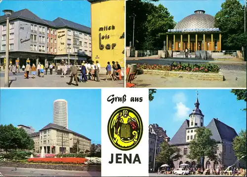 Ansichtskarte Jena Kirchplatz, Planetarium, Uni Hochhaus 1979