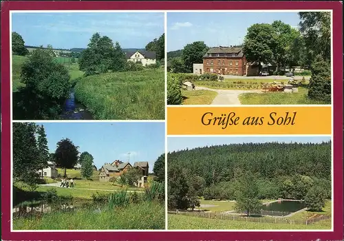 Ansichtskarte Sohl-Bad Elster Freibad HO-Gaststätte Teilansicht (2) 1987
