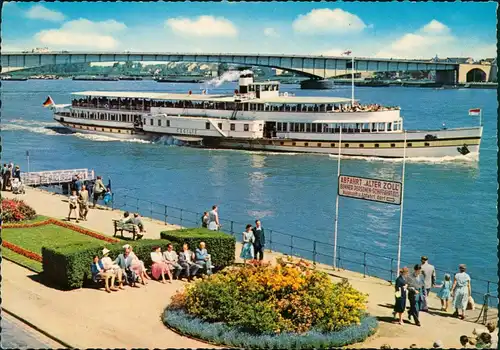 Ansichtskarte Bonn Kennedybrücke Rheinschiff Cecille 1967