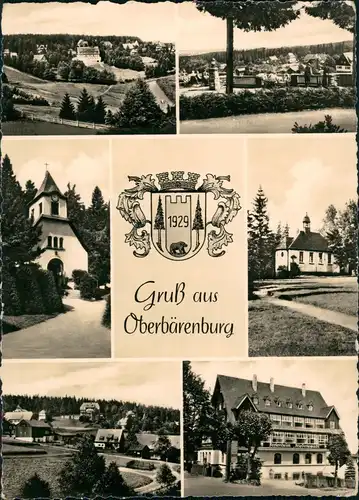 Ansichtskarte Oberbärenburg-Altenberg (Erzgebirge) Stadtteilansichten 1958