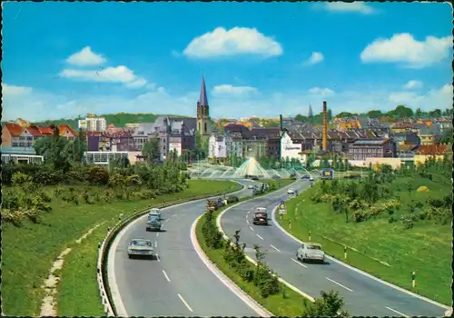 Ansichtskarte Aachen Autobahn Verteilerring 1964